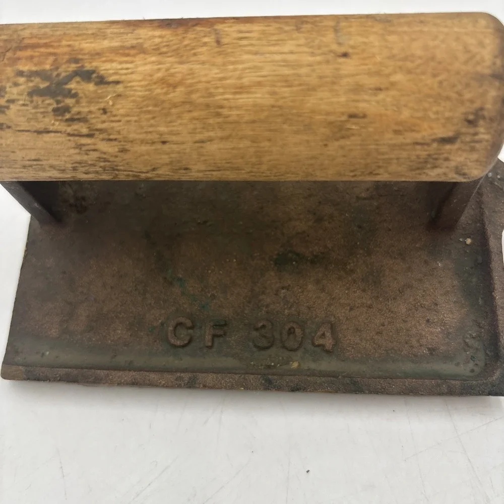Vintage Cast Iron Bacon Press With Wood Handle